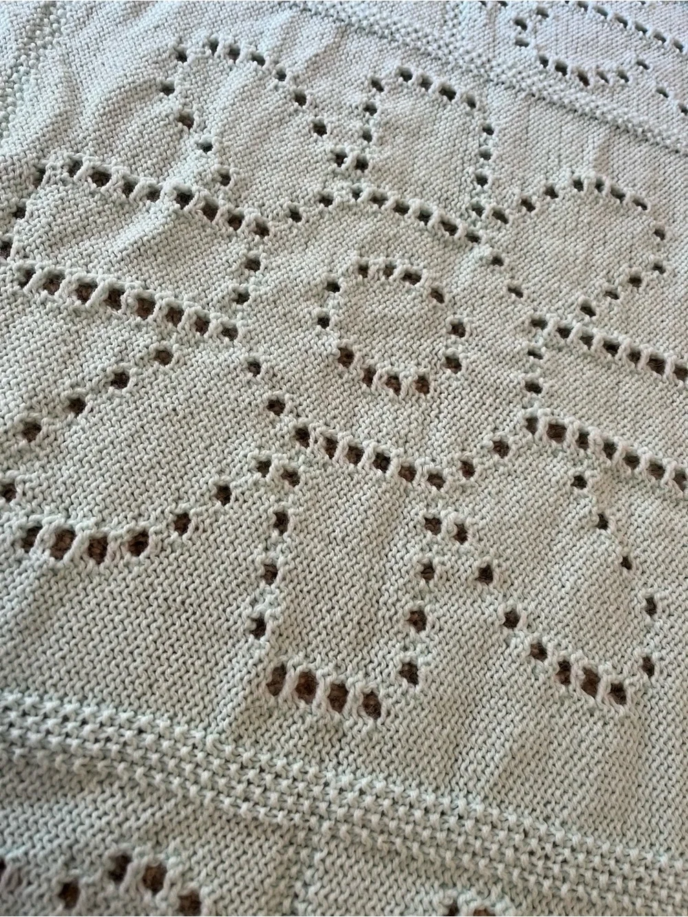 Handmade Crochet Mint Baby Blanket - 34”x34” Square Bed Throw for Nursery